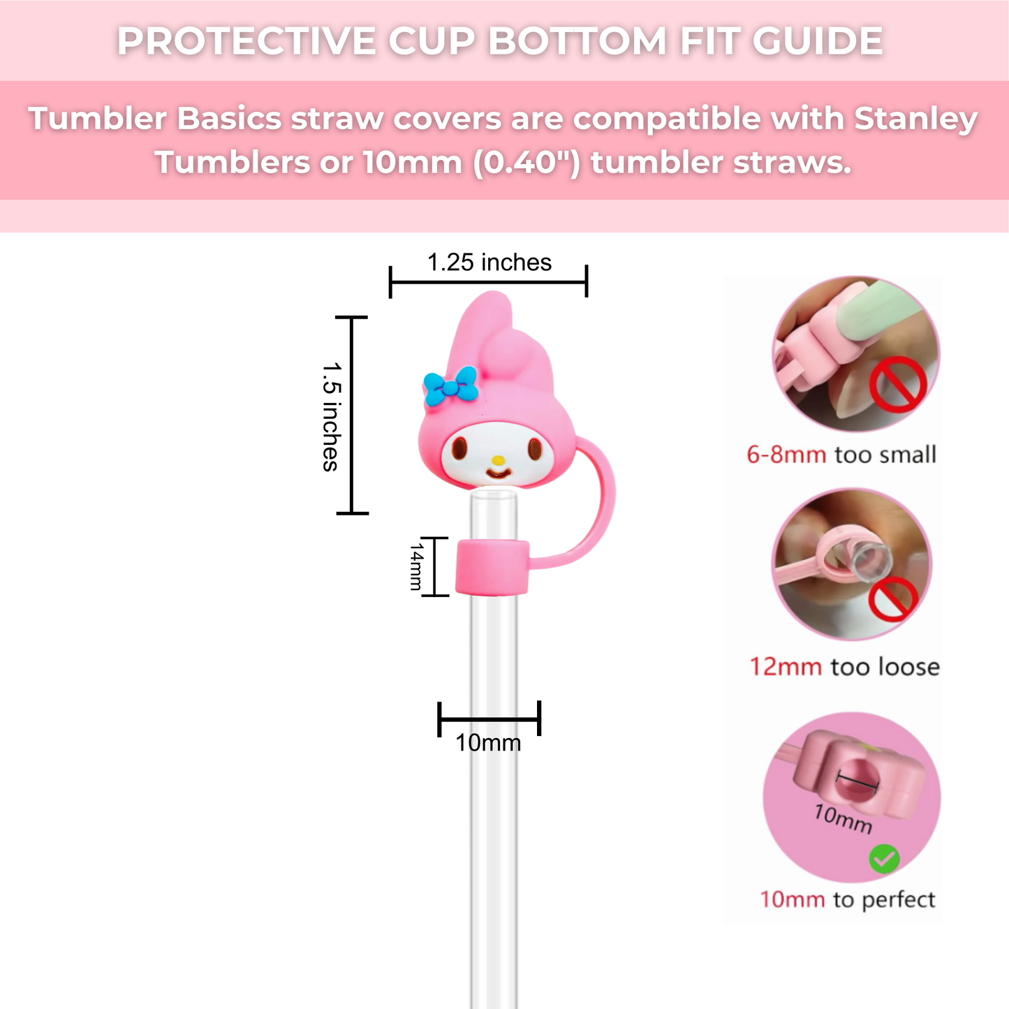silicone straw covers sizes