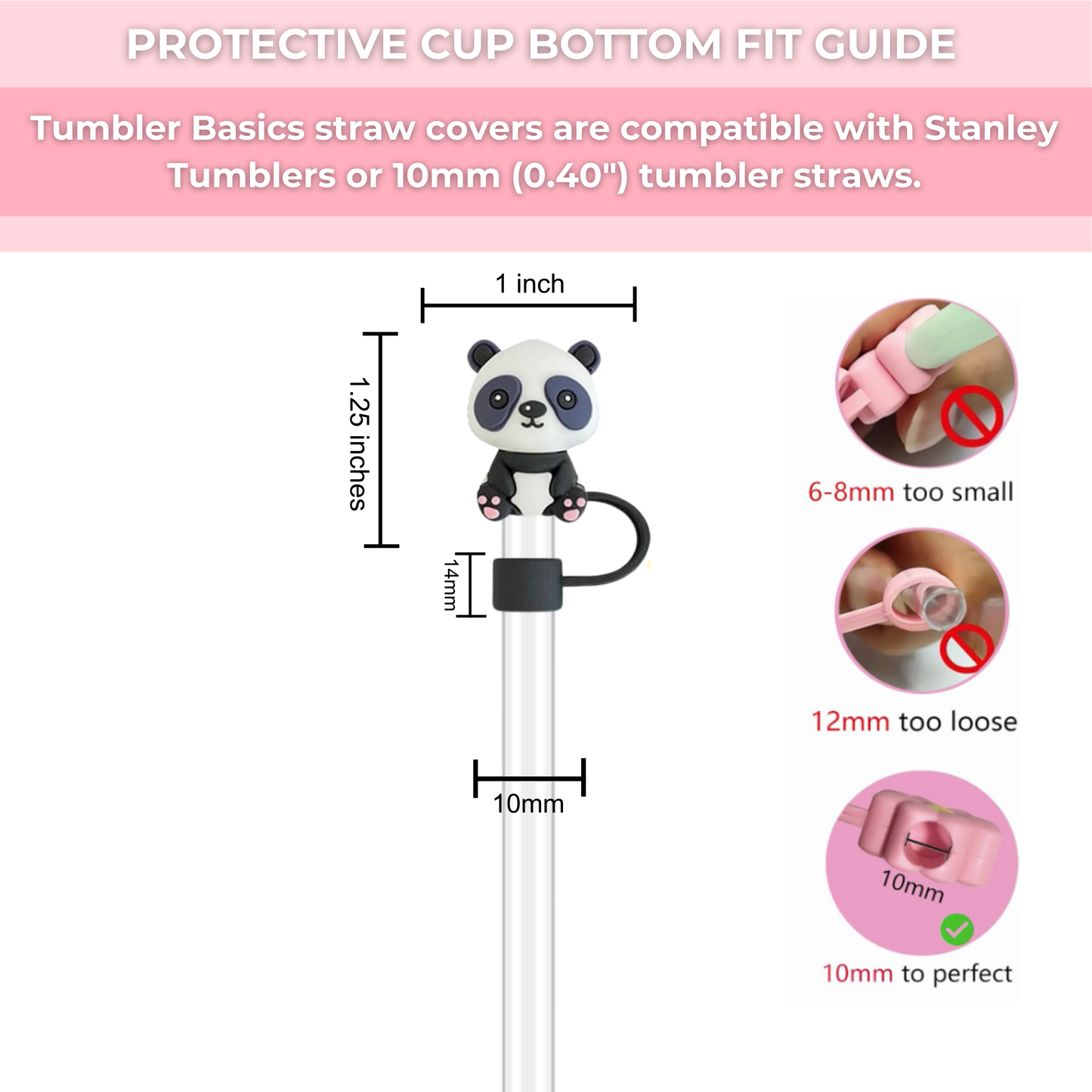 silicone straw covers sizes