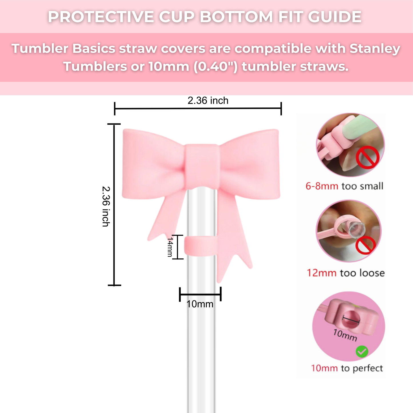 silicone straw covers sizes