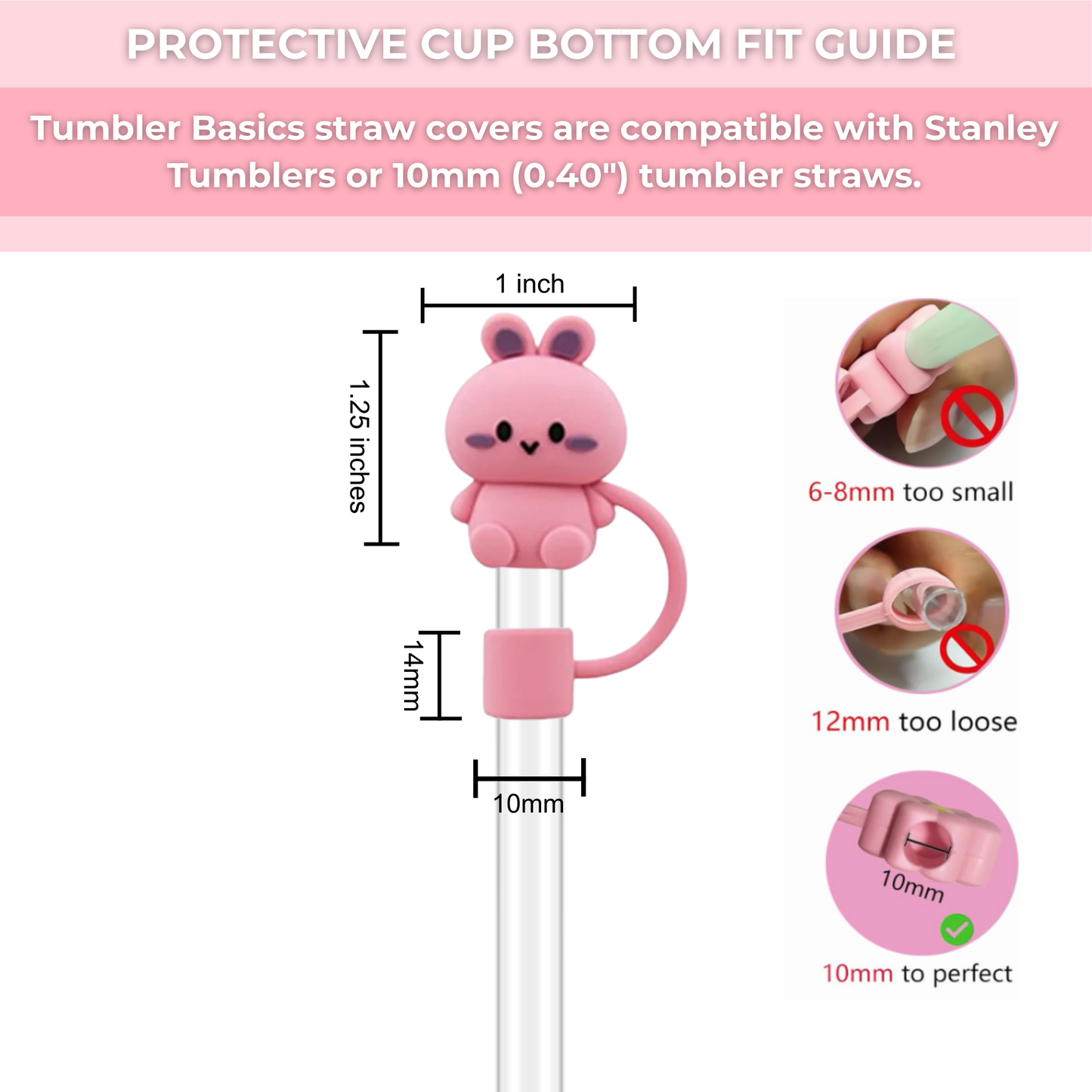 silicone straw cover sizes