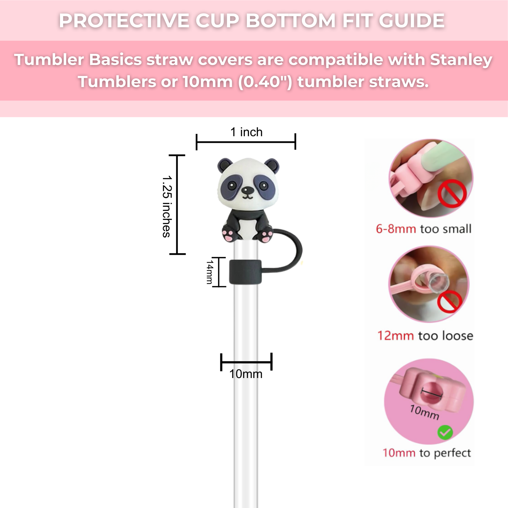 silicone straw covers sizes